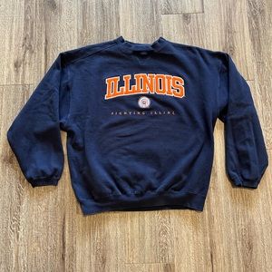 Vintage Illinois Fighting Illini Crewneck Sweatshirt Navy Size XL